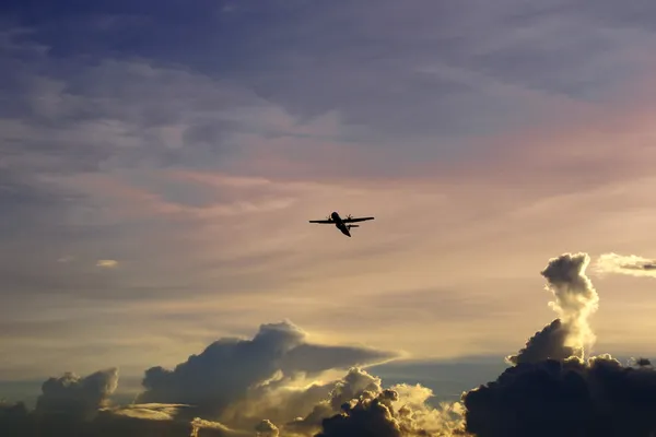 stock image The plane flies in the sky of Borneo.