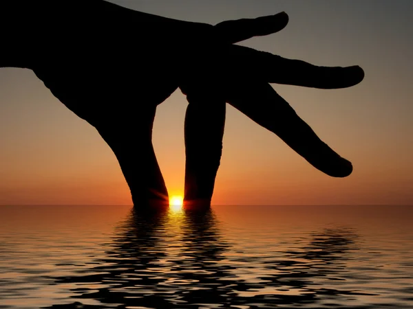 Denizi parmağını — Stok fotoğraf