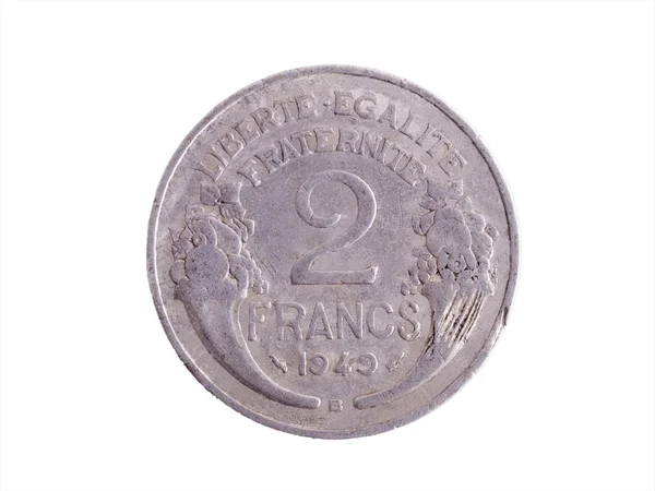 Vintage French Franc coin — Stock Photo, Image