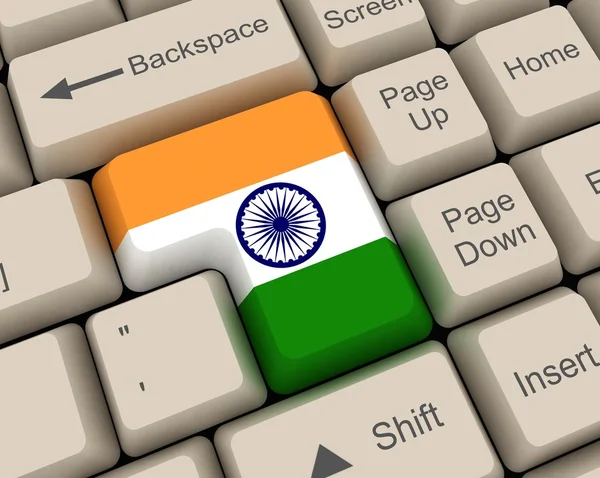 Klíč vlajka Indie — Stock fotografie