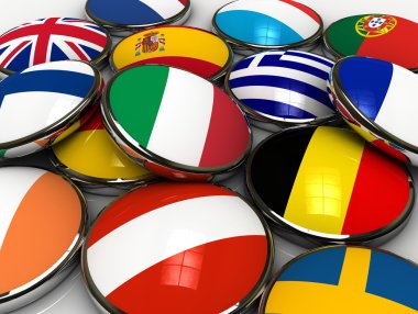 Europe flags clipart