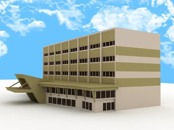 stock image 3d building and sky