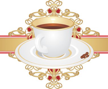 Cup with coffee and corns clipart