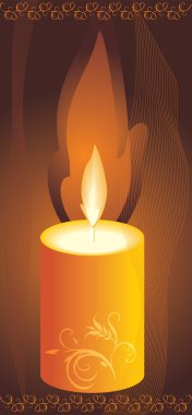 Burning yellow candle clipart