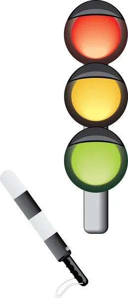 Trafik-ljus och rod — Stock vektor