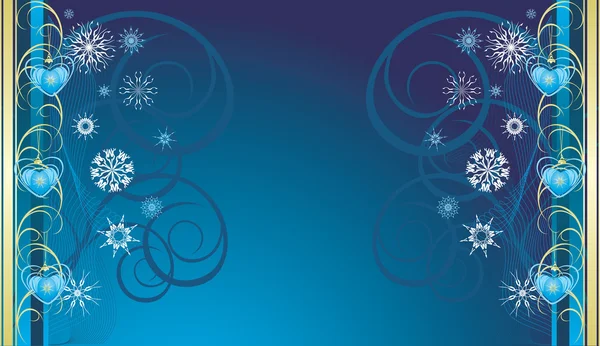 Azul juguetes de Navidad con copos de nieve — Archivo Imágenes Vectoriales