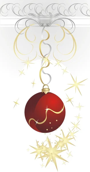 Bola de Navidad con remolino de estrellas — Archivo Imágenes Vectoriales