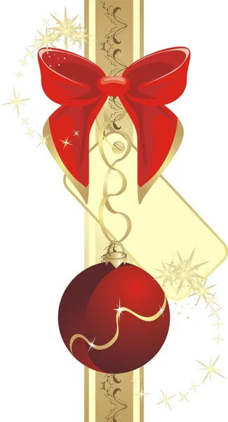 Arco con pegatina y bola de Navidad — Archivo Imágenes Vectoriales
