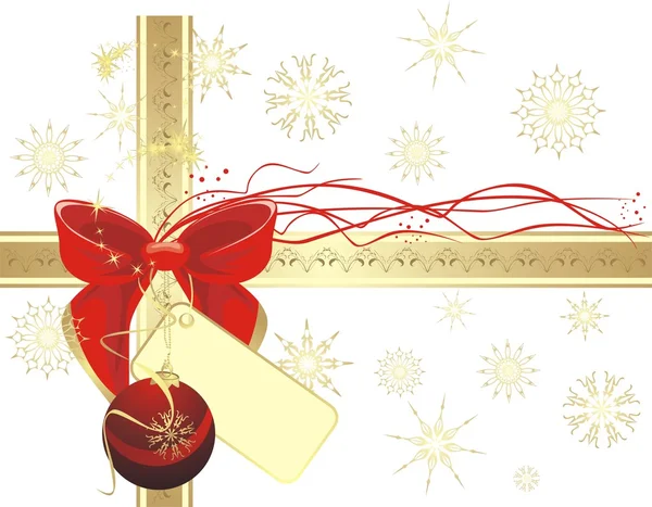 リボンの弓とクリスマス ボール — ストックベクタ