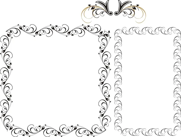 Zwei Muster mit Ornamenten für Rahmen — Stockvektor