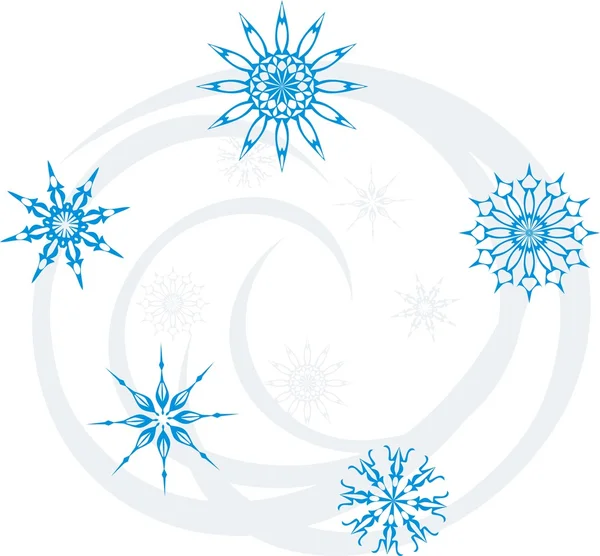 Tourbillon de flocons de neige — Image vectorielle