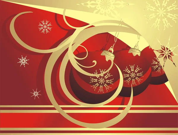 Noel topları ve kar taneleri. kart — Stok Vektör