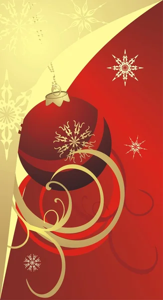 クリスマス ボールや雪。カード — ストックベクタ