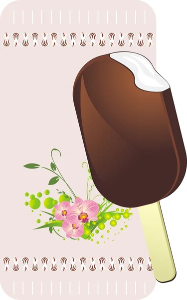Crème glacée et motif pour l'emballage — Image vectorielle
