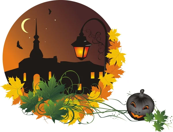 Halloween. Nuit ville — Image vectorielle