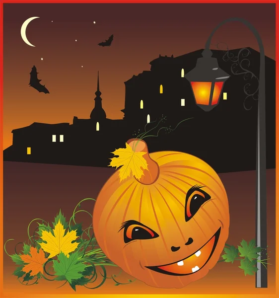 Halloween. Nuit ville — Image vectorielle