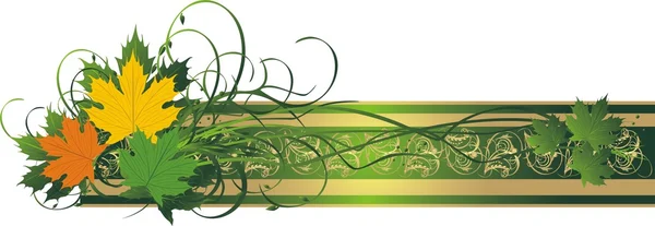 Feuilles d'érable de couleur variée. Bannière — Image vectorielle