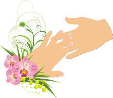 Womanish and masculine hands clipart