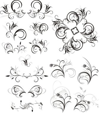 Collection of floral ornaments clipart