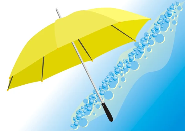 Umbrella and water — Stock Vector