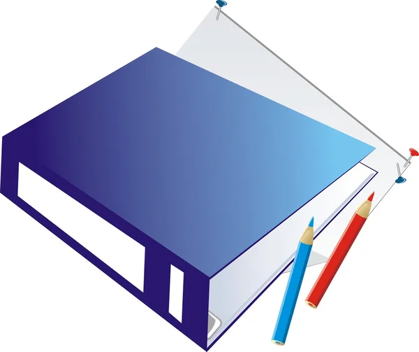 Teczka binder i ołówki — Wektor stockowy