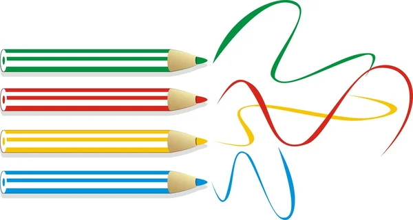 다채로운 연필 세트 — 스톡 벡터