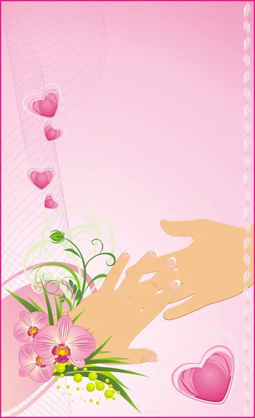 Womanish and masculine hands — Stock Vector