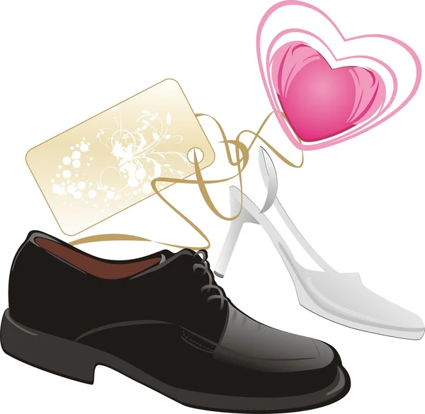 Moderne klassische Schuhe für die Hochzeit — Stockvektor
