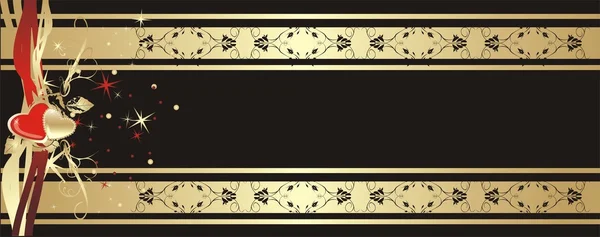 Corazones y adornos. Banner — Archivo Imágenes Vectoriales