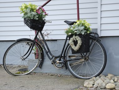 Bicycle like a flower pot clipart