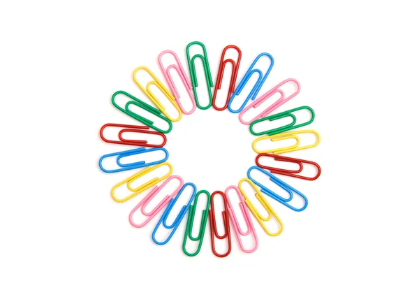 Color paperclips circle — Stock Photo, Image