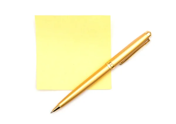 Nota carta e penna — Foto Stock