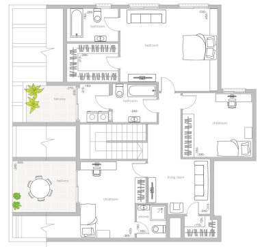 Interior plan clipart