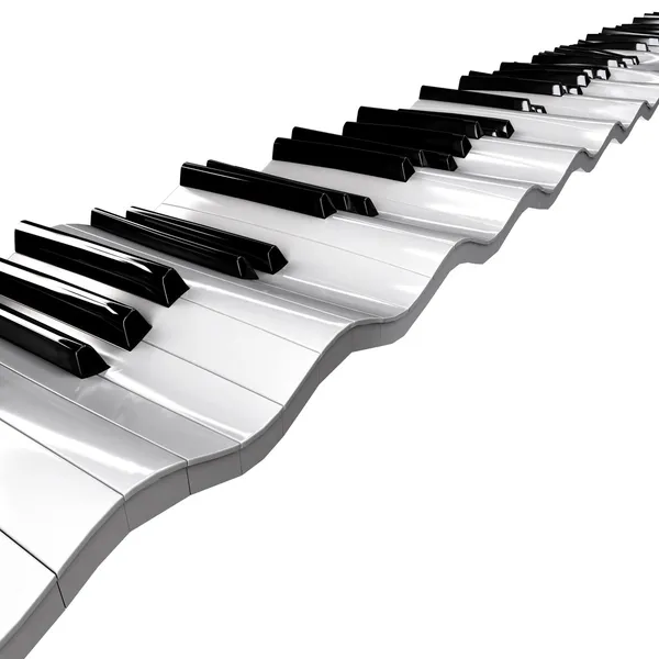 波状のピアノ キーボード — ストック写真