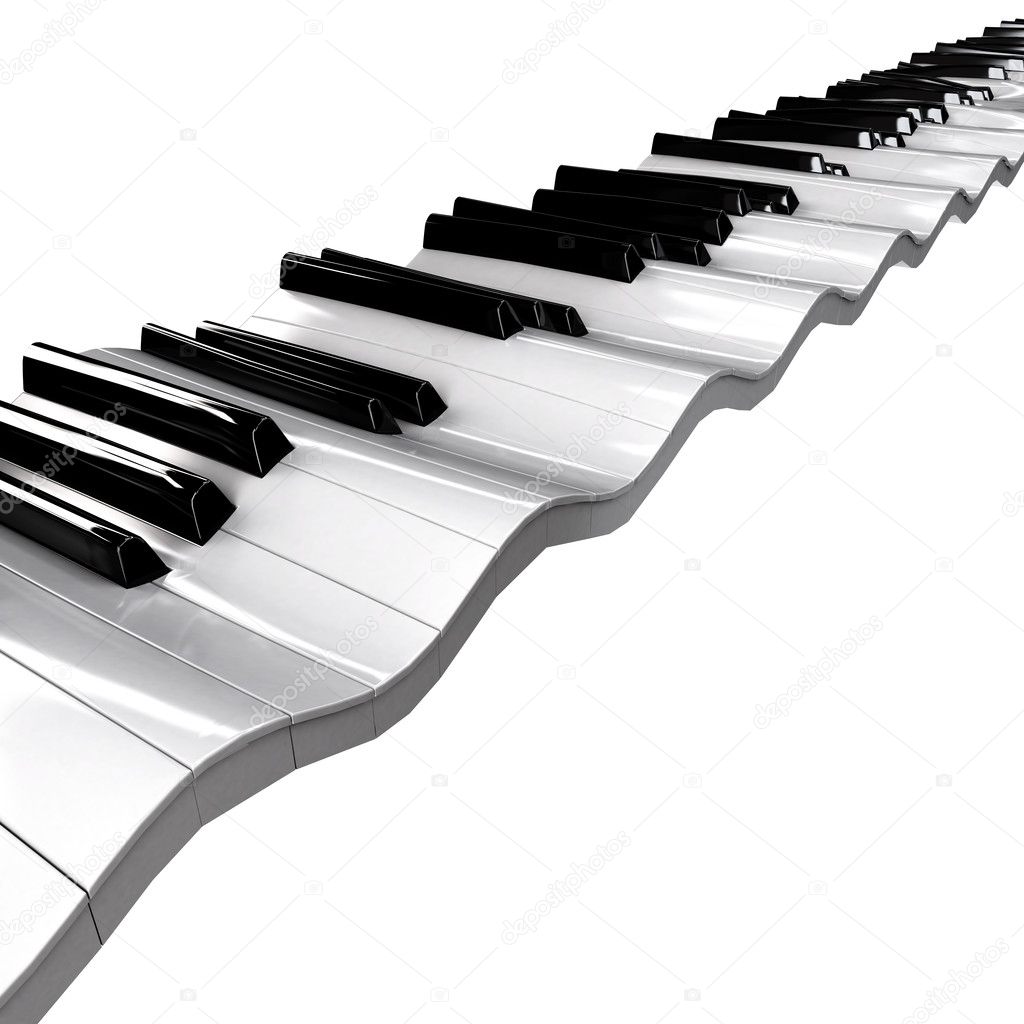Wavy piano keyboard