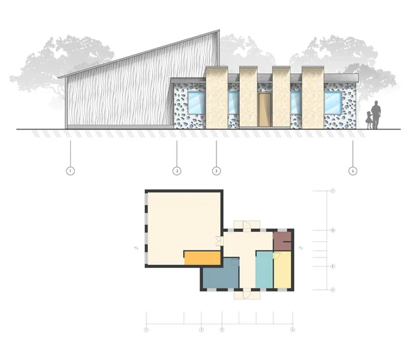 Modern gebouw project — Stockfoto