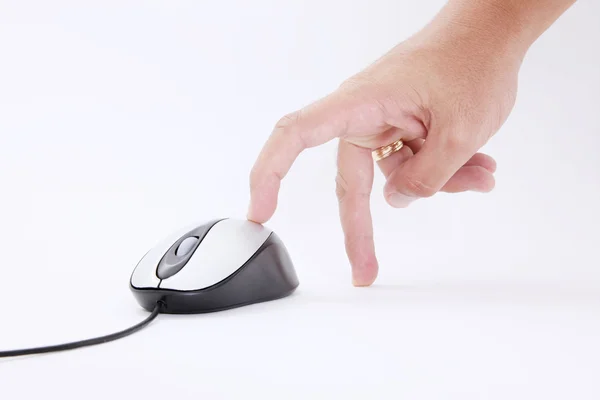 Hand white mouse — Stock Photo, Image