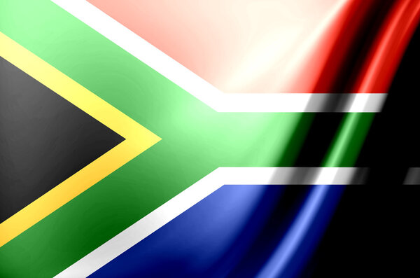 Dynamic flag of south africa. Waves illustration
