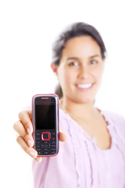 Girl and phone — Stock Photo, Image