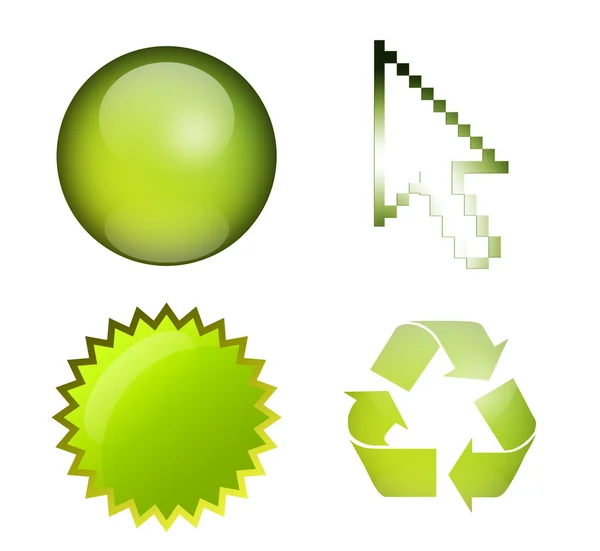 Zielone symbole — Zdjęcie stockowe