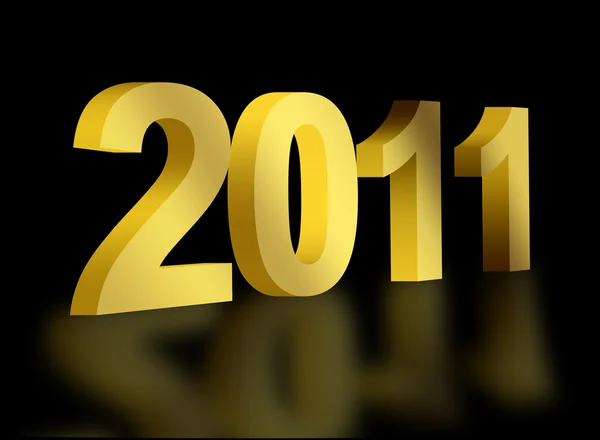 2011 Numéros Sur Fond Noir Nouvelle Année — Photo
