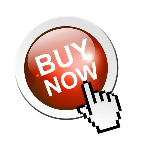 Buy Now Button Hand Mouse Pointer Isolated Illustration — Stock Photo, Image