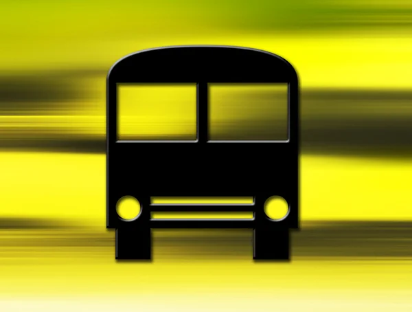 Silhouette Des Schulbusses Auf Gelb Und Schwarz Verschwommenem Grund — Stockfoto