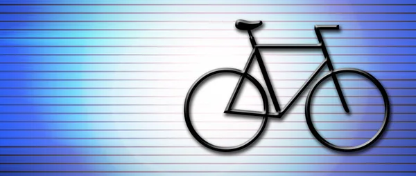 Svart Siluett Cykel Blå Bakgrund — Stockfoto