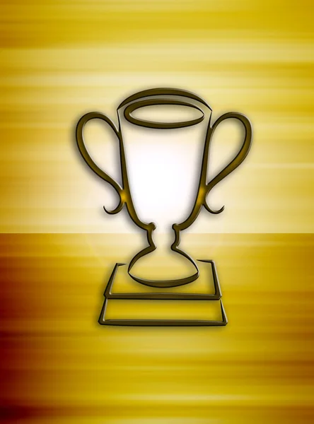 Silueta Maro Cupă Trofeu Fundal Aur — Fotografie, imagine de stoc