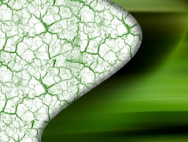 Kırık Beyaz Zemin Üzerine Yeşil Dalga — Stok fotoğraf