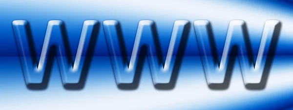 Www 与灯光效果的蓝色背景上的文本 互联网图 — 图库照片