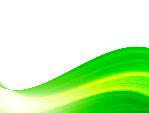 在白色背景上的绿色动力波 抽象图 — 图库照片