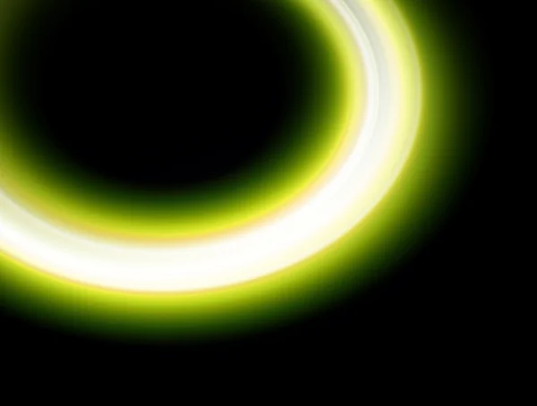 黑色背景 抽象图上绿色圆形雷 — 图库照片