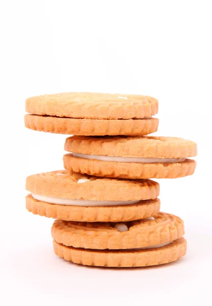 Turm Von Cookies Auf Weißem Hintergrund Isoliertes Bild — Stockfoto
